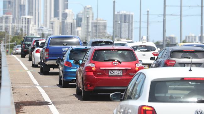 Traffic chaos on the Sundale Bridge — council is proposing a fix. Picture: Richard Gosling