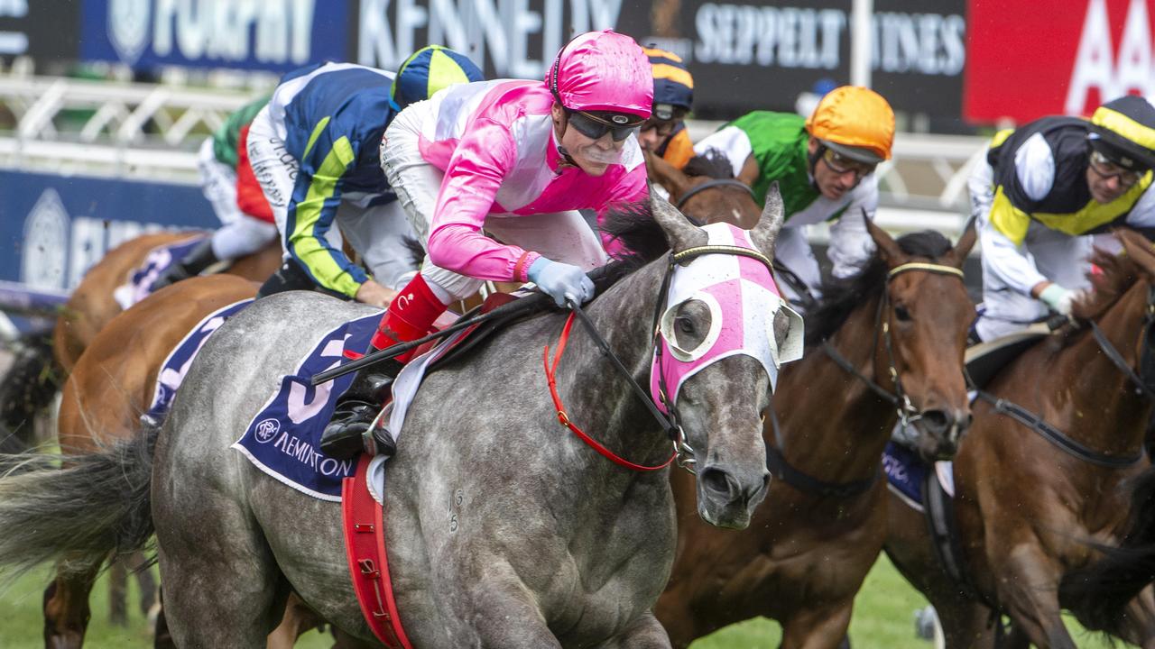 Star Missile winning the Country Cup at Flemington on Oaks Day. Picture: Jay Town