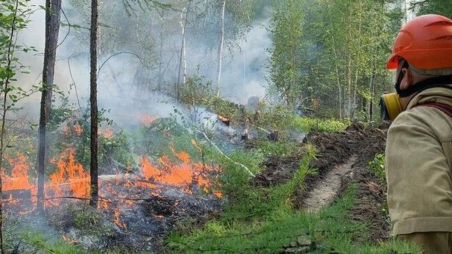 In covering the fires in Siberia, Gershkovich stayed long after other reporters jetted back to the capital. Above, an image of the fires posted on his Instagram account, July 2021. Picture: WSJ