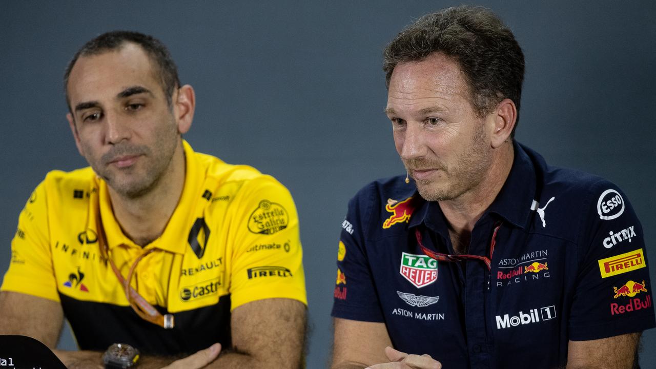 Renault F1 Managing Director Cyril Abiteboul and Red Bull Racing Team Principal Christian Horner have been at odds all season.