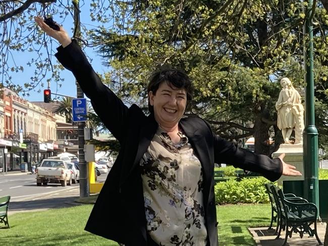 Buninyong state Labor MP Michaela Settle celebrates after Ballarat steps out of restrictions