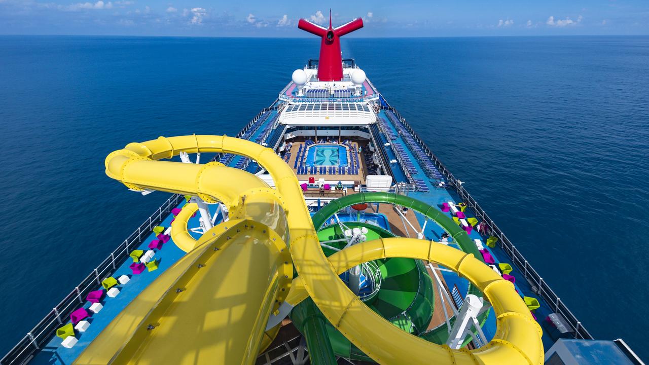 Water park atop the Carnival Splendor cruise ship, the largest ship by passenger capacity that will visit Cairns in 2022.