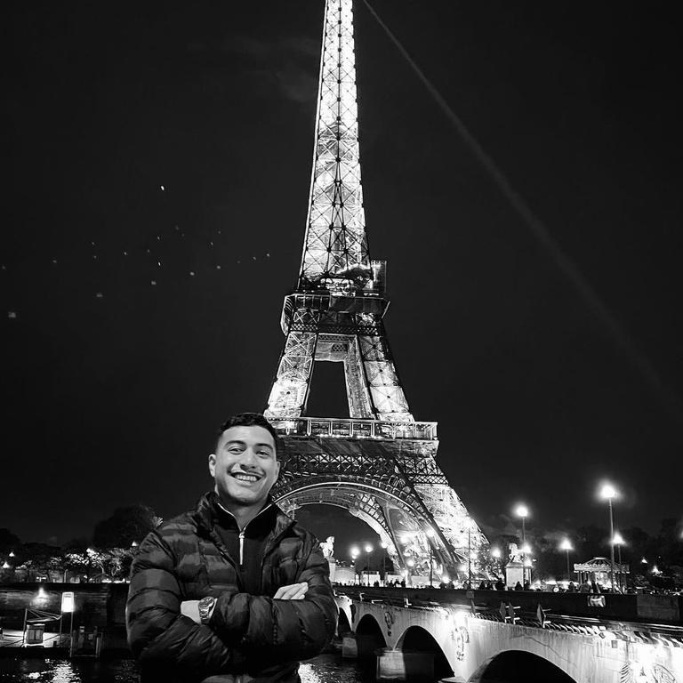 Will Penisini at the Eiffel Tower in Paris. Picture: Instagram