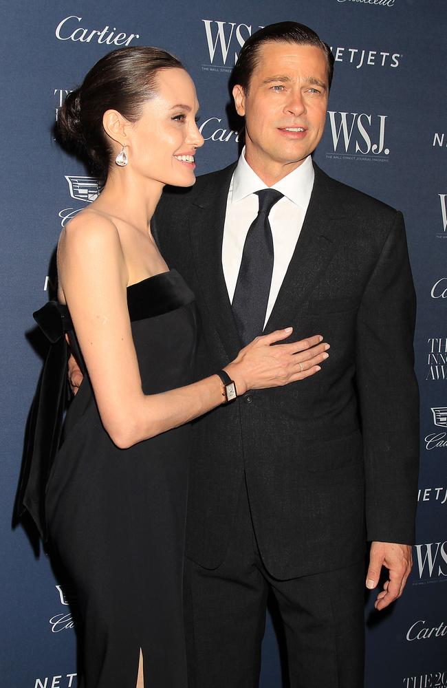 2015 Entertainment Innovator Angelina Jolie Pitt and Brad Pitt attend the WSJ. Magazine 2015 Innovator Awards at the Museum of Modern Art on November 4, 2015 in New York City. Picture: AP