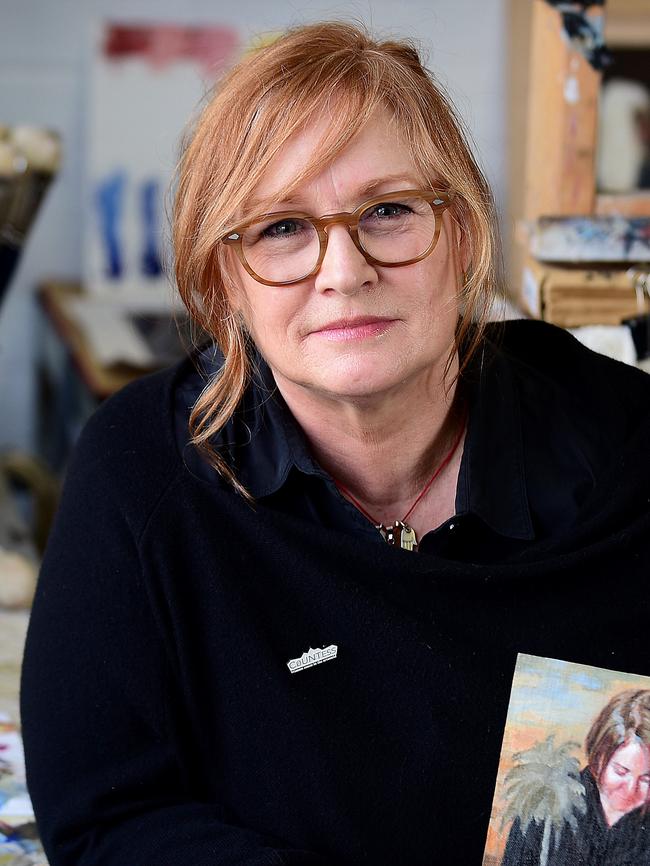 Artist Deidre But-Husaim at her Thebarton studio. Picture: AAP / Bianca De Marchi