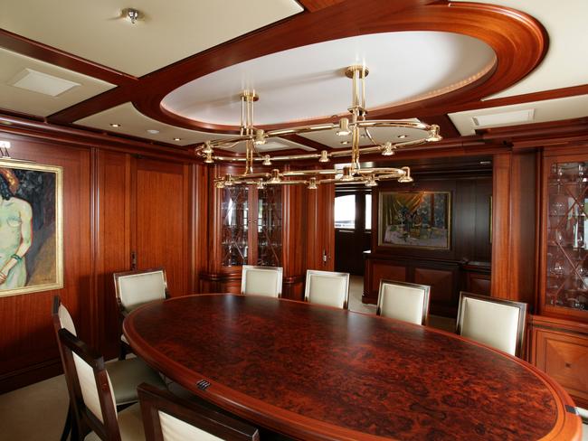 The yacht’s main dining room. Picture: Supplied