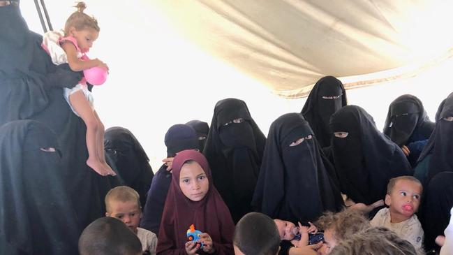 Australian women and children at the Al-Hawl camp in northeast Syria. Picture: Supplied