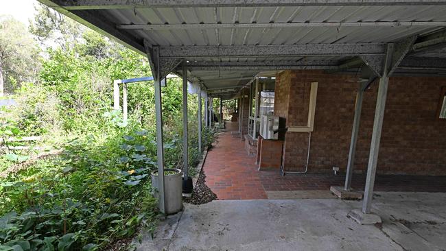 The empty and overgrown home in Everton Park where he claimed to have been living. Picture: Lyndon Mechielsen/The Australian