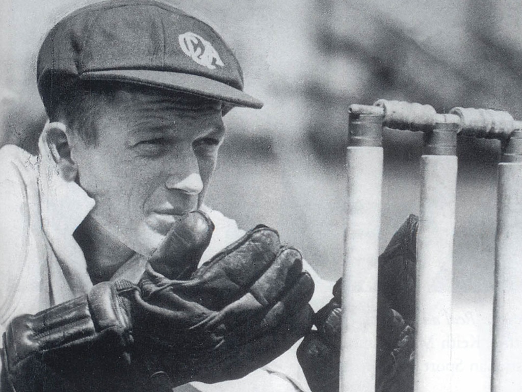 Don Tallon was all concentration and determination behind the stumps. Photo: Bradman's Best