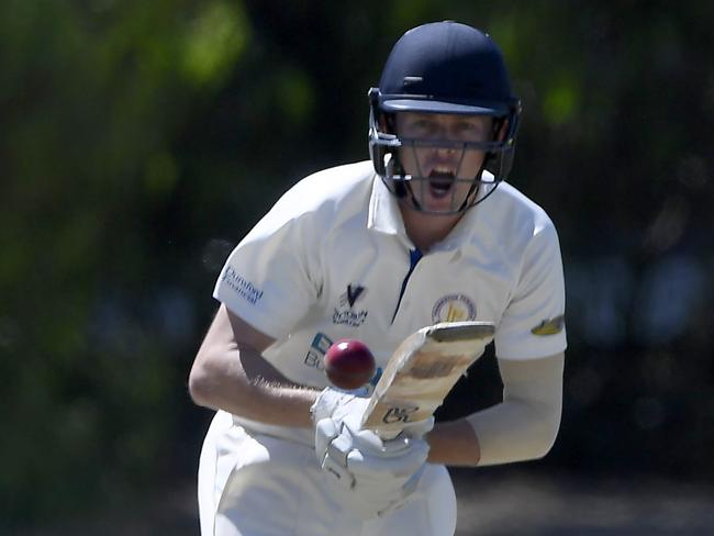 Brodie Symons hails no run while batting for Frankston Peninsula. Picture: Andy Brownbill