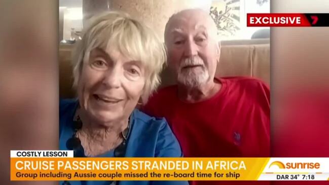 Aussie couple abandoned by cruise ship speak out (7 News)