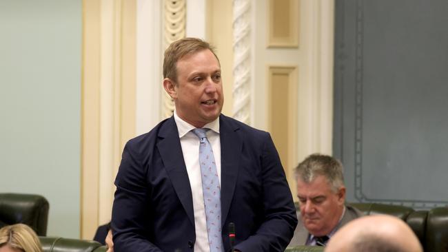 Steven Miles, Member for Murrumba (ALP), Deputy Premier, Minister for State Development, Infrastructure, Local Government and Planning and Minister Assisting the Premier on Olympic and Paralympic Games Infrastructure, during Question Time at Parliament Queensland, Brisbane, on Wednesday 23rd August 2023 - Photo Steve Pohlner