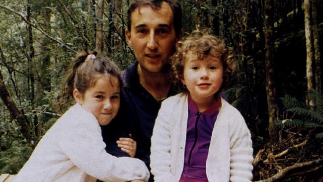 Walter Mikac with his daughters Alannah and Madeline three months before they died.