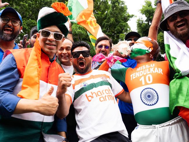 Indian fans bring the noise and colour outside the SCG. Picture: Tom Parrish