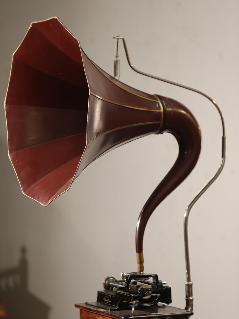 An Edison cylinder phonograph.