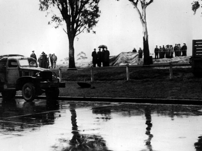 The murder scene in Royal Park, Melbourne.