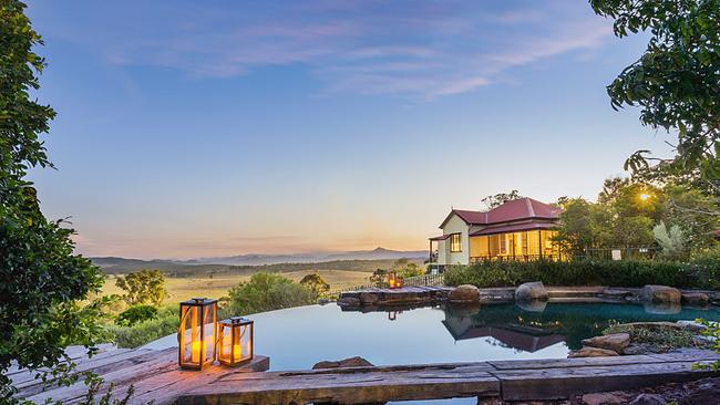 A swimming pool at Spicers Hidden Vale. The luxury resort is in the midst of the Lockyer Valley, Queensland. Picture: AAP Image/Outrigger Resorts