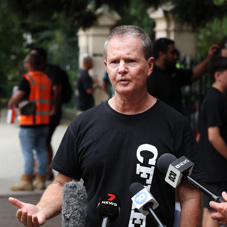 CFMEU boss Michael Ravbar claimed two workers were assaulted at the Jindalee site on Tuesday. Picture: Liam Kidston