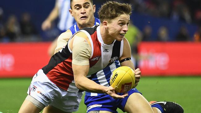 Jack Billings in action during the win over North Melbourne. Picture: Getty
