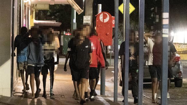 Young Indigenous Australians on the street in Alice Springs. Police say lawlessness in the area amoung its youth is reaching unprecedented levels.