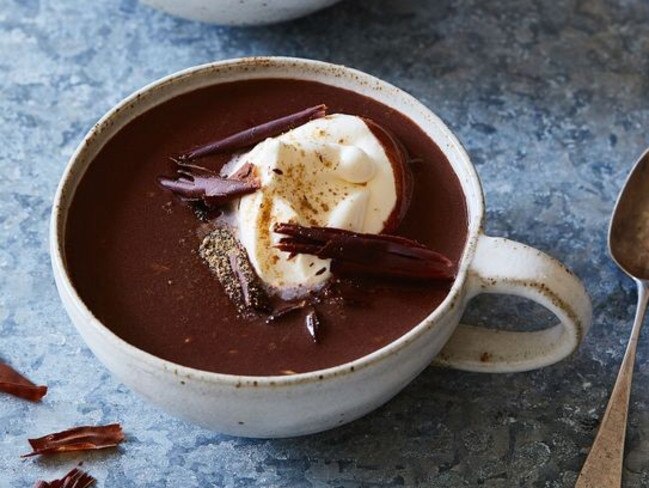 A decadent slow cooker chai hot chocolate. Recipe: <a href="https://www.taste.com.au/recipes/slow-cooker-chai-hot-chocolate/xxlid660" title="www.taste.com.au">taste.com.au</a>