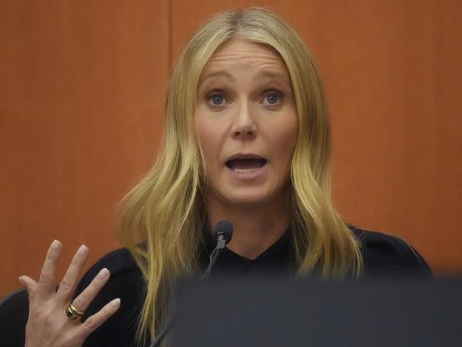 PARK CITY, UTAH - MARCH 24: Gwyneth Paltrow testifies during her trial on March 24, 2023, in Park City, Utah. Terry Sanderson is suing actress Gwyneth Paltrow for $300,000, claiming she recklessly crashed into him while the two were skiing on a beginner run at Deer Valley Resort in Park City, Utah in 2016. (Photo by Rick Bowmer-Pool/Getty Images)