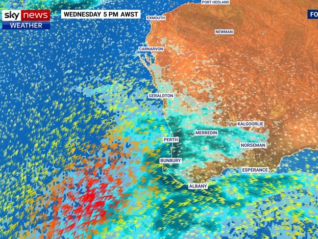 Wild weather is set to pick up again on Wednesday evening. Picture: Sky News