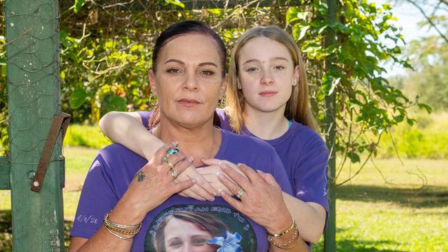 Jessica Geddes’ mother Saasha Brimble and daughter Arianna-Leigh Geddes. Picture: Michaela Harlow. Picture: Michaela Harlow