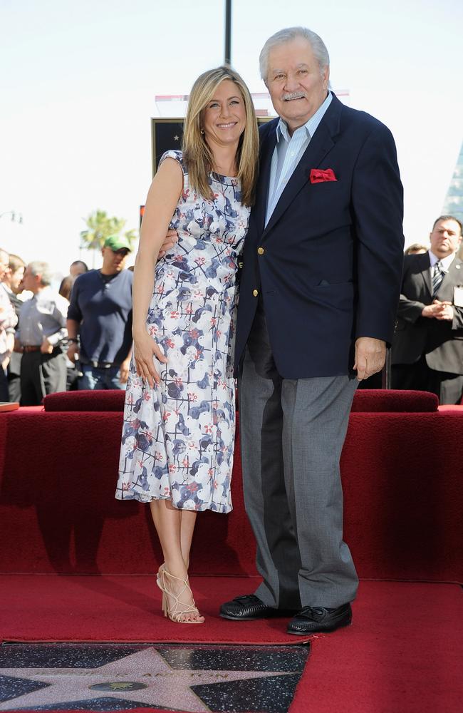 Jennifer Aniston with her father John Aniston on February 22, 2012 in Hollywood. Picture: Getty