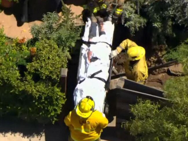 It took firefighters an hour to extinguish the blaze caused by the crash. Picture: Fox 11