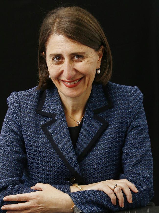 Premier Gladys Berejiklian in her Northbridge Electoral office ahead of the Budget. Picture: John Appleyard