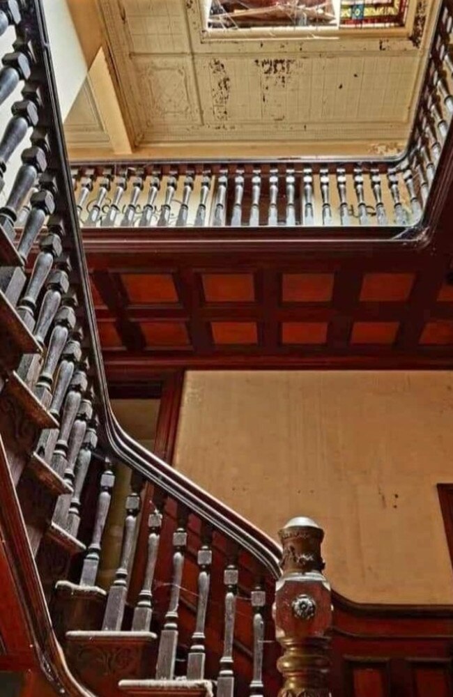 Restoration of the staircase and a skylight above it has begun.