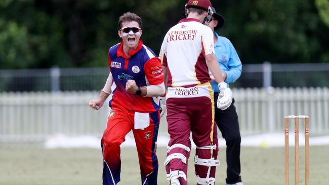 Cricket Far North first-grade semi-final between Mulgrave and Atherton at Walker Road Sporting Precinct, Edmonton. Mulgrave's Will Robertson. Picture: Stewart McLean