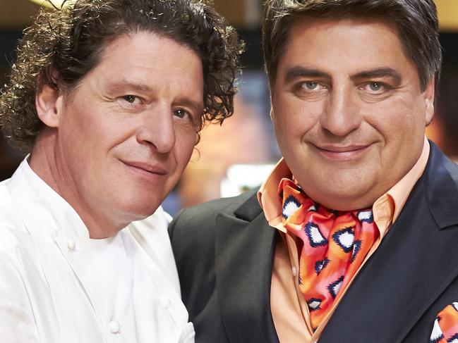 SUNDAY TV COLUMN ONLY Masterchef Australia’s Marco Pierre White with presenter Matt Preston. Pic supplied/Shine.