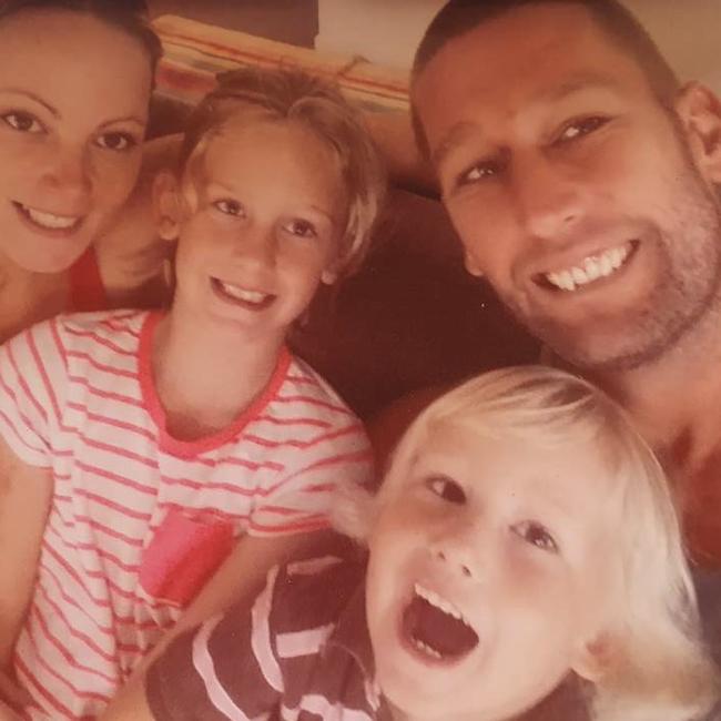 Lyndsey and Luke Argent with their children Marley and Mason in an older family photo. Picture: Supplied