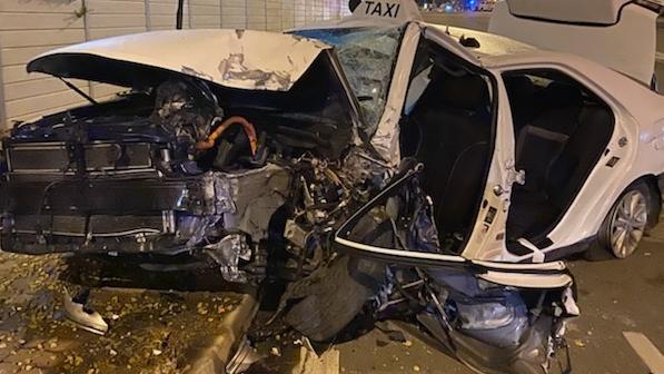 The taxi was mangled by the impact. Picture: SA Police.