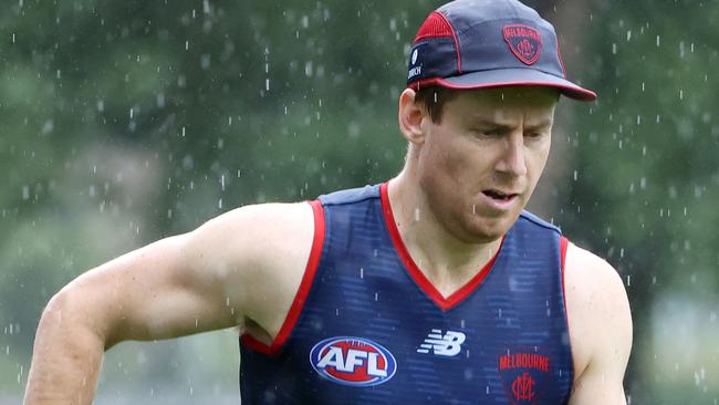 MELBOURNE, JANUARY 17, 2024: Melbourne Football Club training at Gosch's Paddock. Lachie Hunter of the Demons. Picture: Mark Stewart