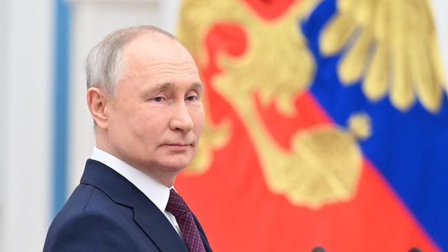 Vladimir Putin offered a welcome at the inaugural International Russophile Movement, albeit remotely. Picture: Sputnik/AFP