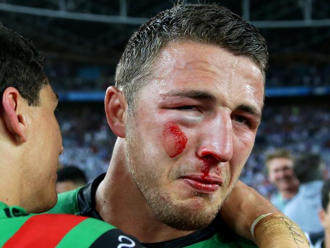Sam Burgess during the 2014 NRL Grand Final between the South Sydney Rabbitohs and the Canterbury Bankstown Bulldogs at ANZ Stadium .Picture Gregg Porteous