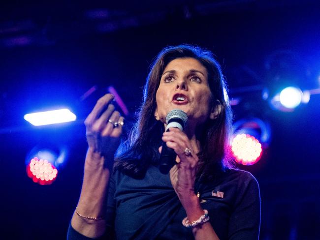 FORT WORTH, TEXAS - MARCH 4: Republican presidential candidate, former U.N. Ambassador Nikki Haley speaks at a campaign rally on March 4, 2024 in Fort Worth, Texas. Haley won her first Republican primary, besting former President Donald Trump in Washington D.C. on Friday. Voters in 16 states, including Texas, head to the polls tomorrow on Super Tuesday.   Emil Lippe/Getty Images/AFP (Photo by Emil Lippe / GETTY IMAGES NORTH AMERICA / Getty Images via AFP)