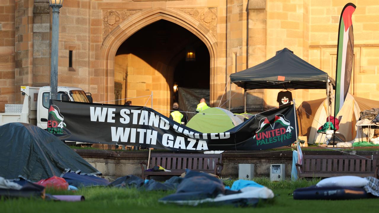 A University of Sydney protest camp earlier this year