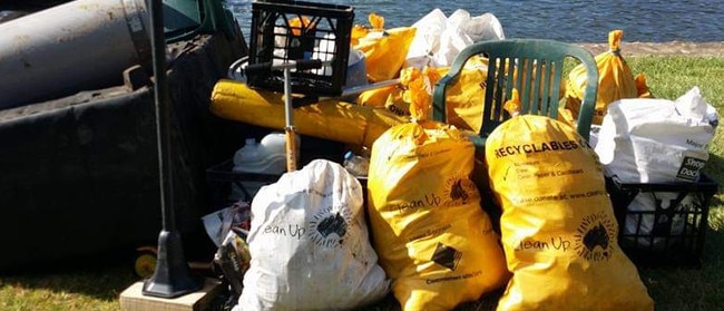 The Canterbury Bankstown Council picks up more than 2500 tonnes of illegally dumped rubbish each year. This rubbish was picked up along Georges River by volunteers.