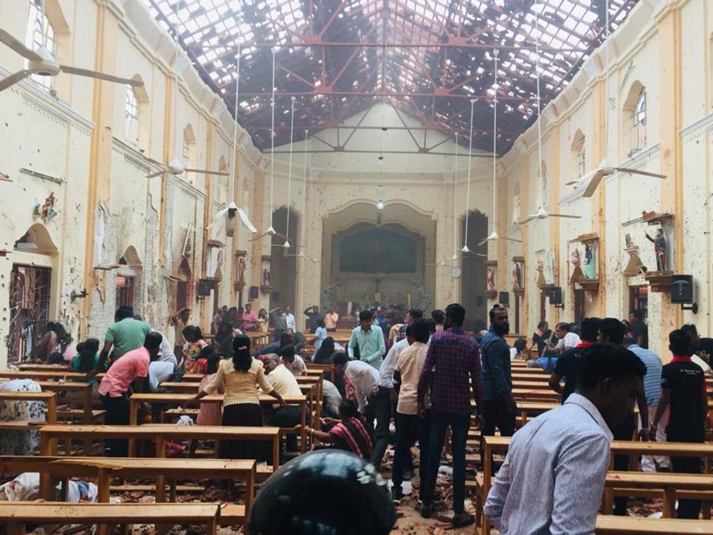 Pictures show the aftermath of an exposian at St.Sebastian's Church. Picture: Facebook