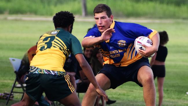 Shaun Devietti, Gilroy. Photographs from the Will Murdoch Perpetual Shield. The annual U14 rugby league competition, in its second year, involved Gilroy Santa Maria College, Ingham State High School and St Teresa's Catholic College Abergowrie. Picture: Cameron Bates