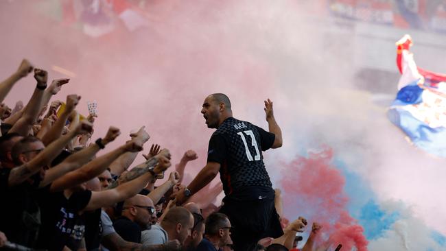 Supporters of Croatia cheer during the UEFA Euro 2024 Group B football match between Croatia and Albania. (Photo by Odd ANDERSEN / AFP)