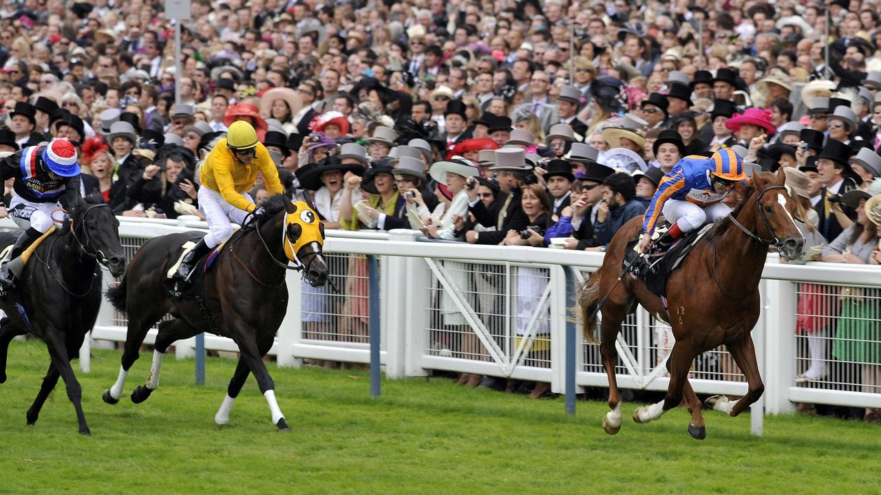 Starspangledbanner ridden by Johnny Murtagh (right) wins The Golden Jubilee Stakes on day five of the Royal Ascot Meeting at Ascot Racecourse, Berkshire.. Picture date: Saturday June 19, 2010. See PA Story RACING Ascot. Photo should read Rebecca Naden/PA Wire.