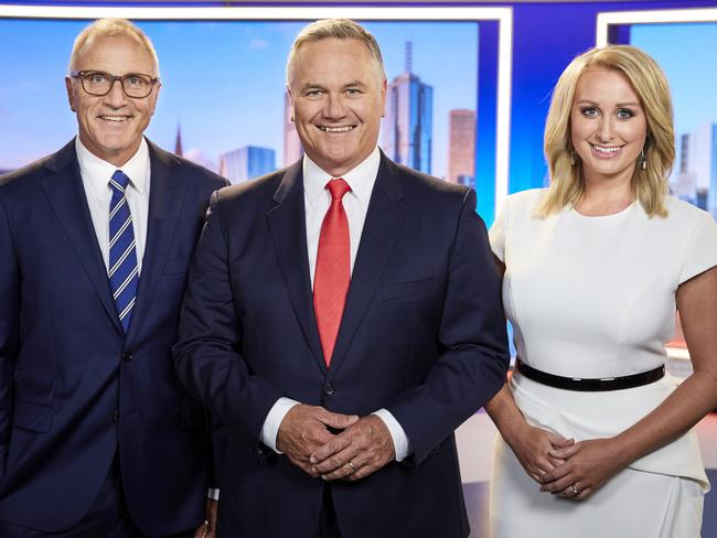 Seven News presenters – Tim Watson, Peter Mitchell and Jane Bunn