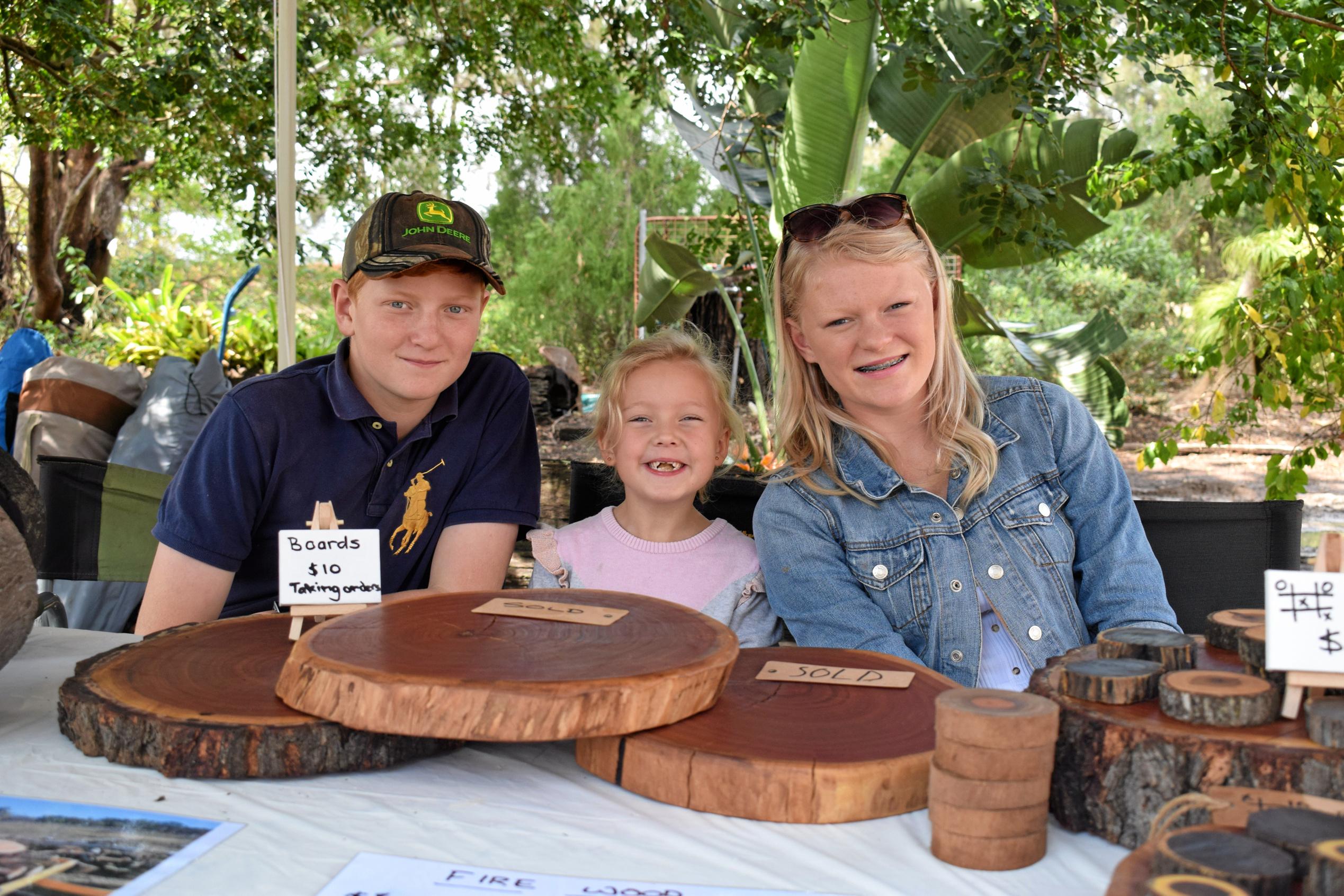 Hayden Taylor, Mackenzie Cox, and Annabelle Taylor at the Warra Springtime in the Garden event, Saturday October 6, 2018. Picture: Brooke Duncan