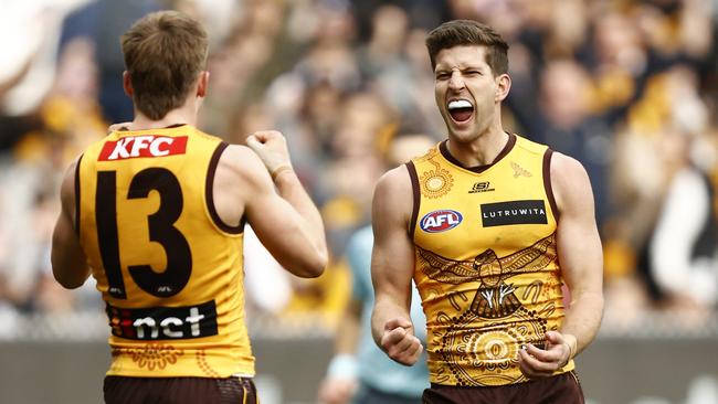 Hawthorn leading goalkicker Luke Breust is ‘not 100 per cent’ leading into Sunday’s clash with North Melbourne, coach Sam Mitchell says. Picture: Darrian Traynor / Getty Images