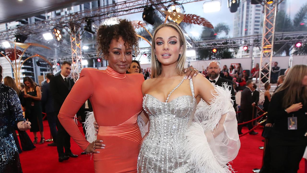 Mel B (L) and Abbie Chatfield attend the 62nd TV Week Logie Awards on June 19, 2022 in Gold Coast, Australia. (Photo by Jono Searle/Getty Images)